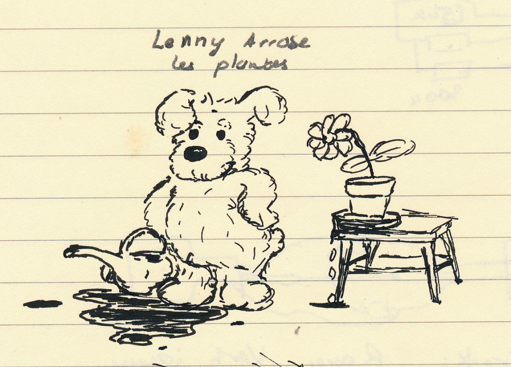 Lenny arrose les plantes